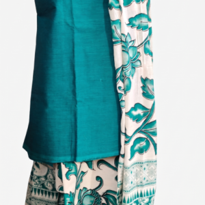 Kalamkari Cotton 3-Piece Dress Material Set Green