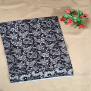 Kalamkari Cotton Saree Brown Sapota floral