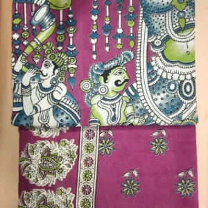 Kalamkari Cotton Saree Ancient Pink Buti