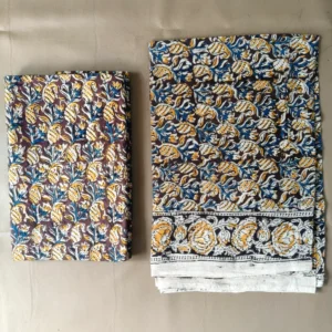 Kalamkari Block Print 2-Piece Dress Material Set SM