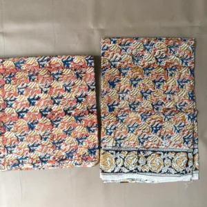 Kalamkari Block Print 2-Piece Dress Material Set SM Pink