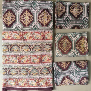 Pedana Kalamkari Hand Block King Size Bed Sheet Colored OHM– 108 x 108 in